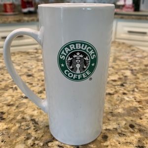 Tall 2008 Starbucks mug 14 ounce white with green logo